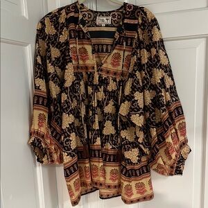 Mille Black and Gold Patterned Blouse